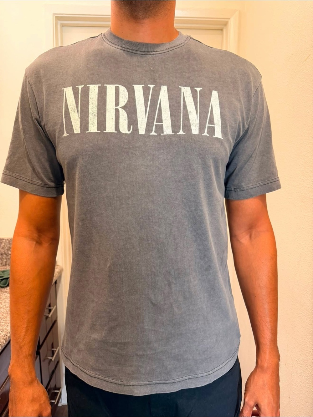 NIRVANA Gray Short Sleeve Logo Tee